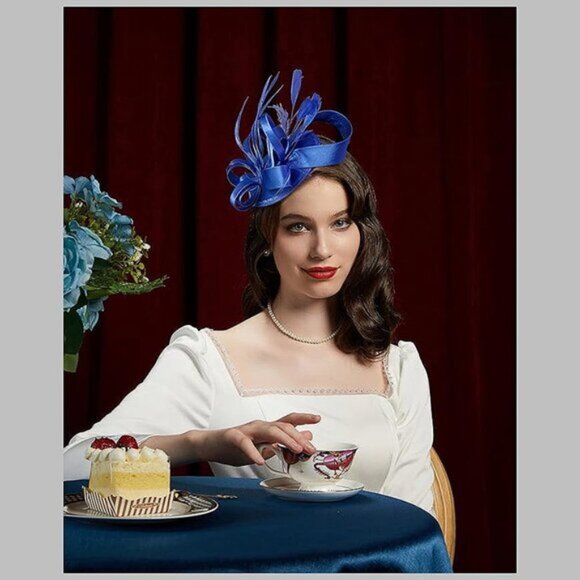 KENTUCKY Derby Fascinators for Women Y-blue - Picture 1 of 6